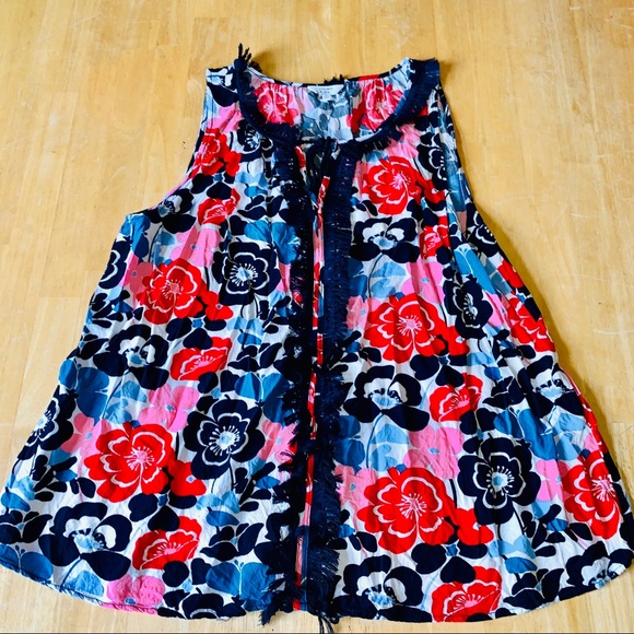 Crown & Ivy Floral Tassel Tank - Picture 1 of 8